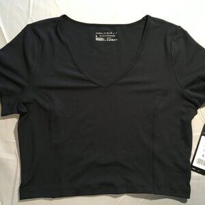 Yogalicious Black Crop Top Size L Brand New